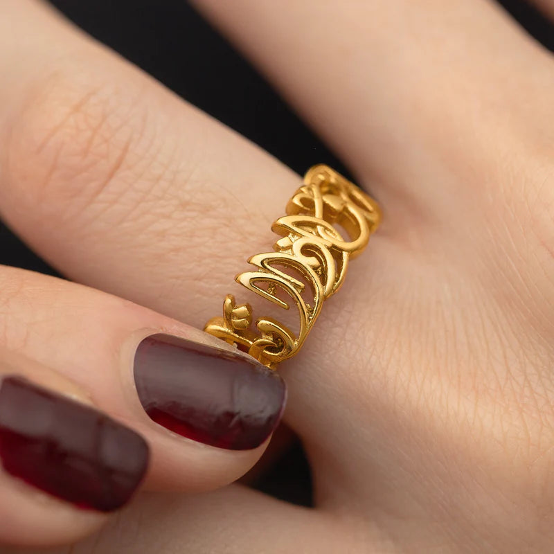 PREORDER "Walk to Me and I'll Run to You" Calligraphy Ring