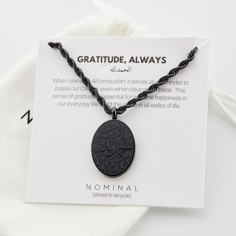 Alhamdulillah Calligraphy Oval Necklace | Men - Nominal