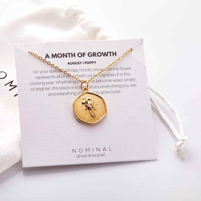 August | Birth Flower Pendant - Nominal